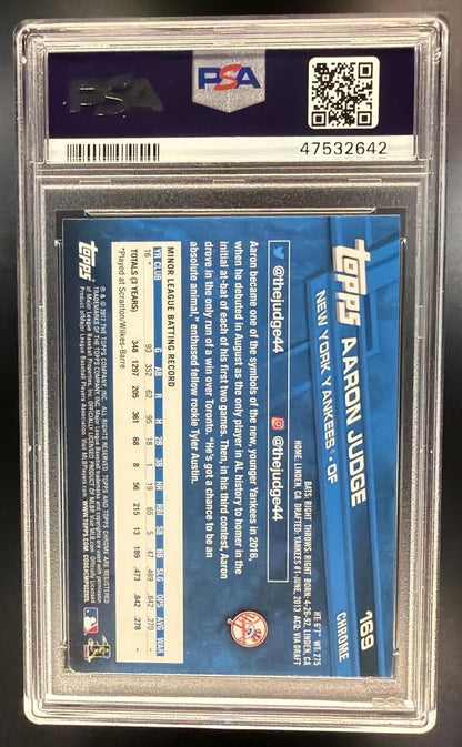 2017 Topps Chrome Aaron Judge #169 RC PSA 10 Yankees