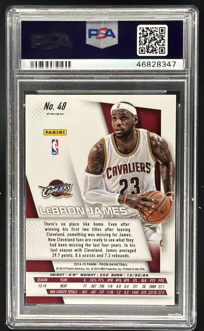 2014-15 Panini Prizm LeBron James #48 Prizms Blue Mojo PSA 10