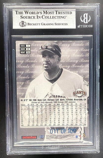 1998 Fleer Flair Showcase Barry Bonds #36 Row 1 /100 BGS 7