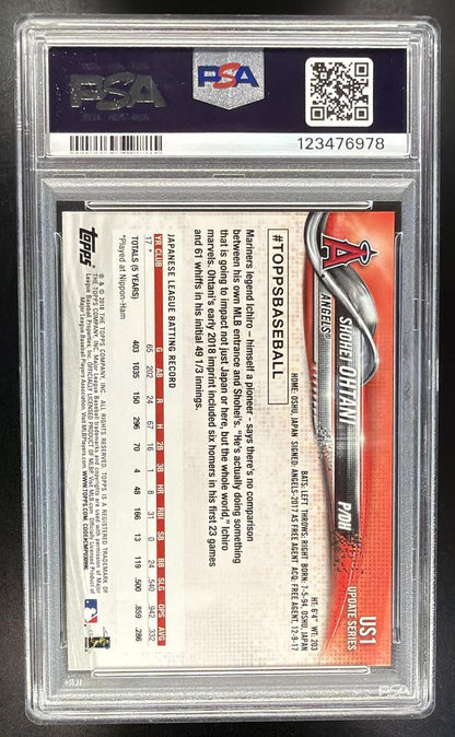 2018 Topps Update Shohei Ohtani #US1 RC PSA 10 Angels