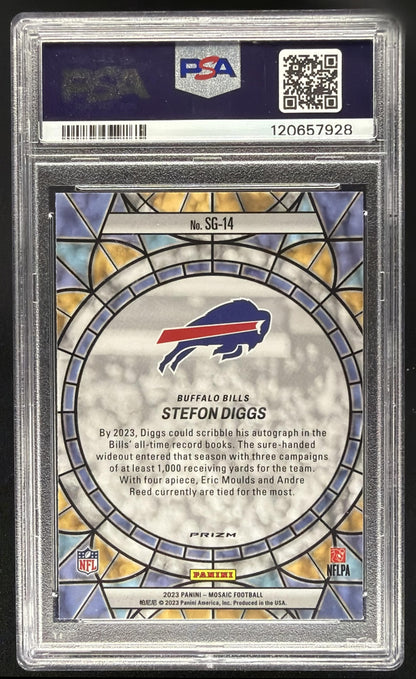 2023 Panini Mosaic Stefon Diggs #SG-14 Stained Glass PSA 9