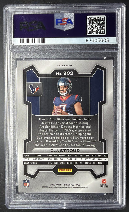 2022 Panini Prizm CJ Stroud Silver Rookie Variation PSA 10