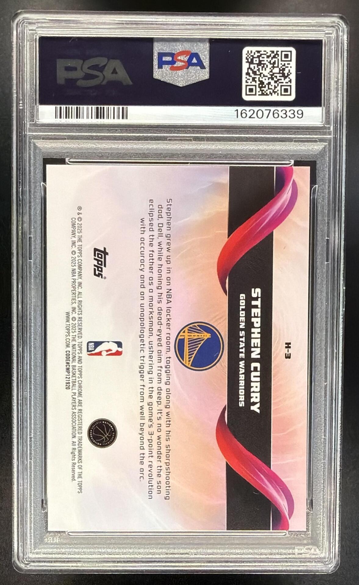 2025-26 Topps Chrome Stephen Curry #H-3 Helix SSP PSA 10