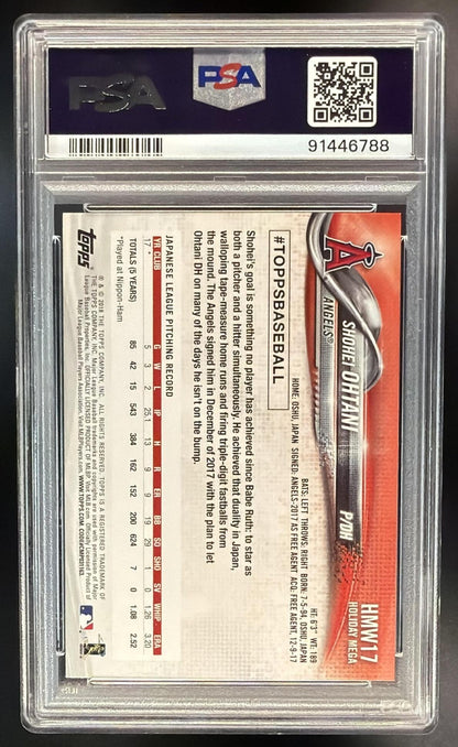 2018 Topps Holiday Shohei Ohtani #HMW17 RC PSA 10
