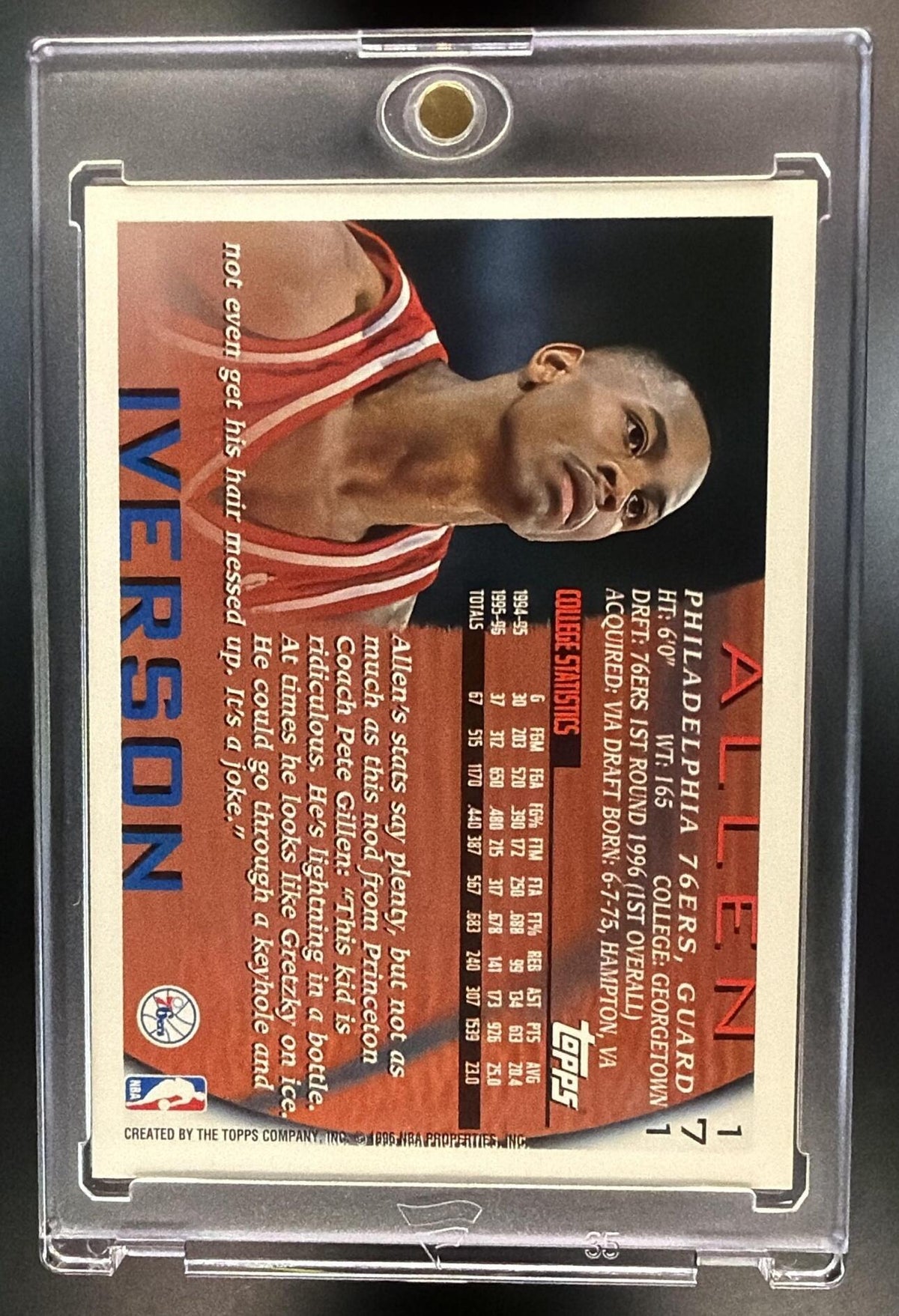 1996-97 Topps Allen Iverson #240 Foil NBA 50 Rookie