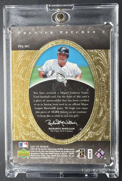 2007 Upper Deck Premier Miguel Cabrera #PP3-MC Patches /24