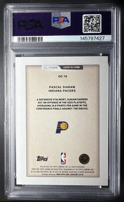 2025-26 Topps Chrome Pascal Siakam #GC-16 Glass Canvas SSP PSA 10