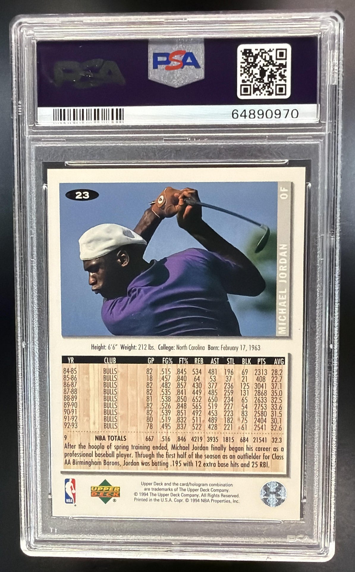 1994-95 Upper Deck Collector's Choice Michael Jordan #23 PSA 9