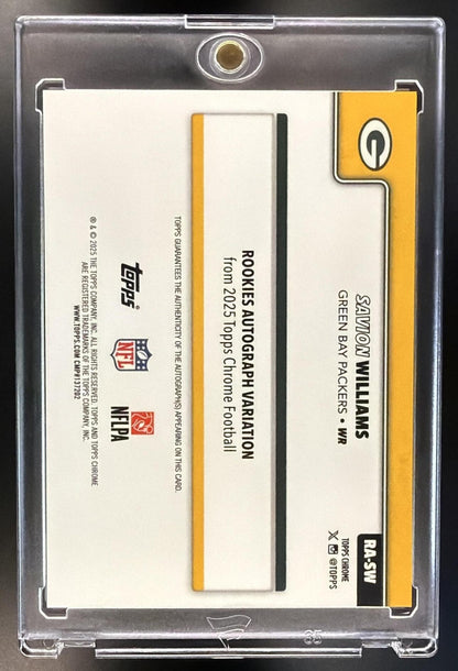 2025 Topps Chrome Savion Williams #RA-SW Auto White Refractor /30