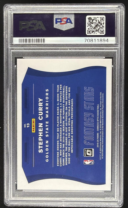 2019-20 Panini Donruss Optic Stephen Curry #13 Fantasy Stars PSA 10