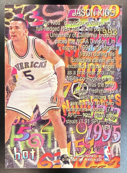 2995-96 Fleer Flair Jason Kidd 6 of 25 Hot Numbers Insert
