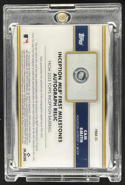 2025 Topps Inception Cam Smith #FMAR-CS MLB First Milestone Auto Base /99 RC