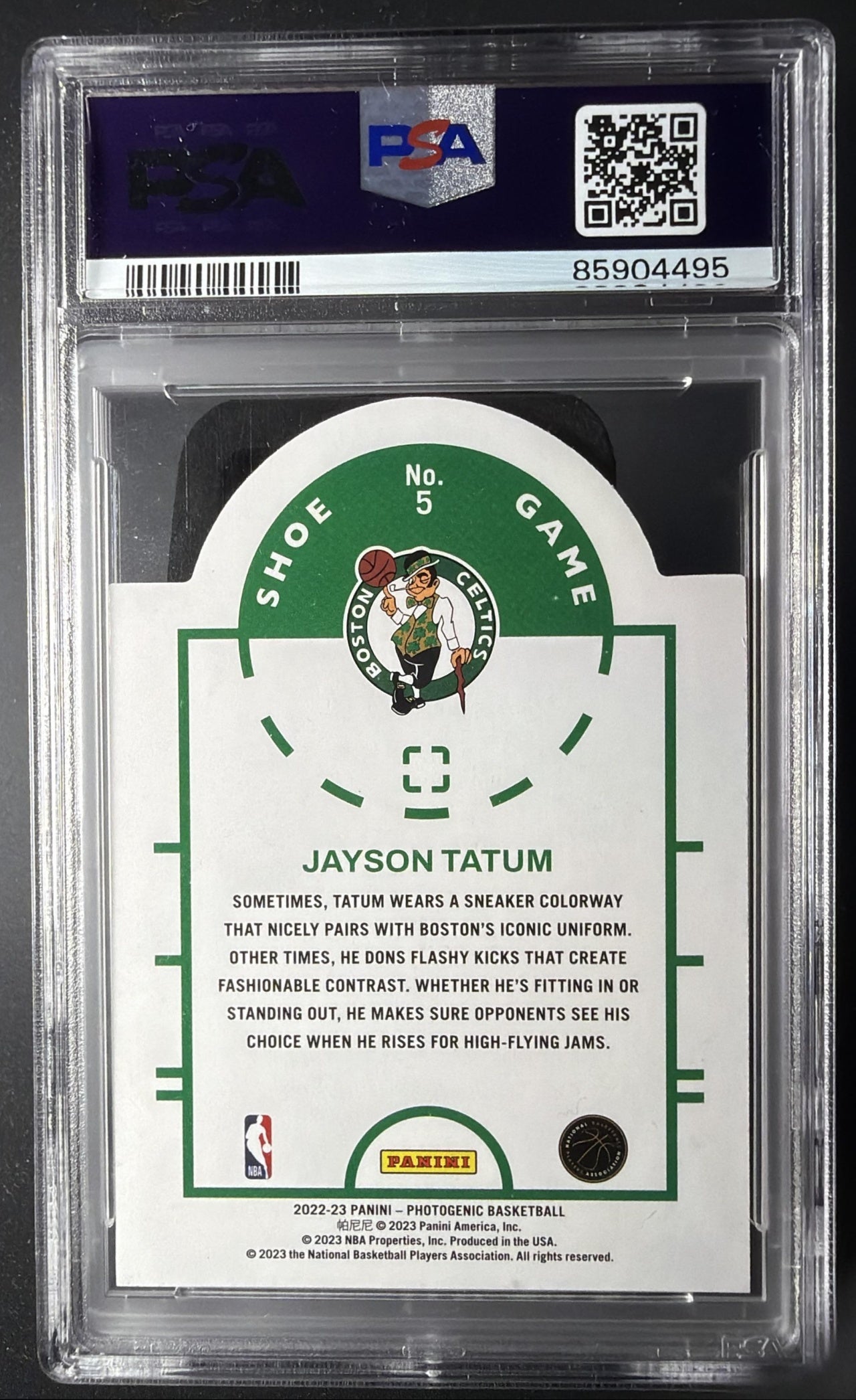 2022 Panini Photogenic Jayson Tatum #5 Shoe Game PSA 9