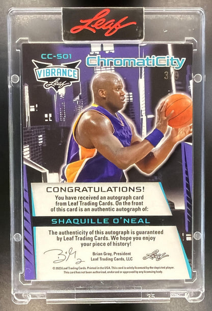 2023 Leaf Vibrance Shaquille O'Neal #CC-SO1 ChromatiCITY Auto Prismatic Orange /9