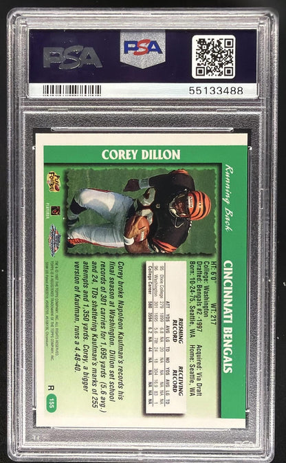 1997 Topps Chrome Corey Dillon #155 RC Refractor PSA 9