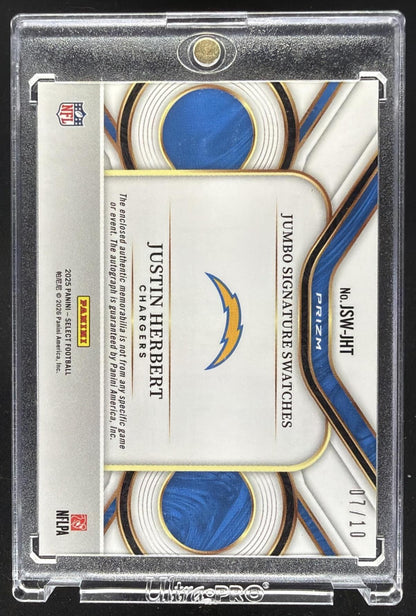 2024 Panini Select Justin Herbert #JSSP-JHT Gold Patch Auto /10