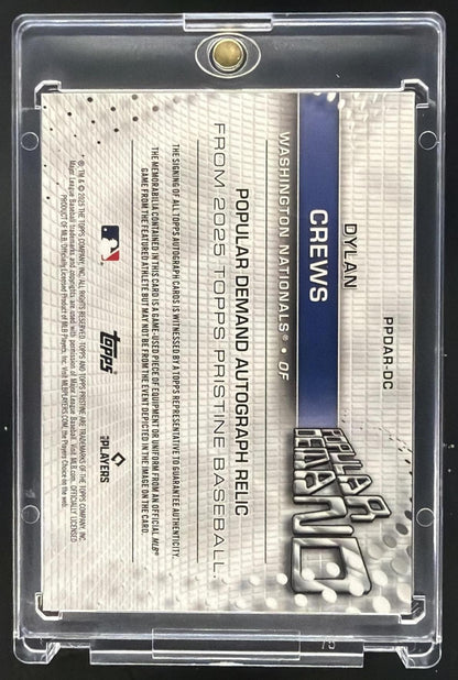 2025 Topps Pristine Dylan Crews #PPDAR-DC Auto Relic Gold Refractor /50 RC