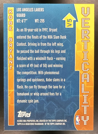 2002-03 Topps Kobe Bryant #V5 Verticality
