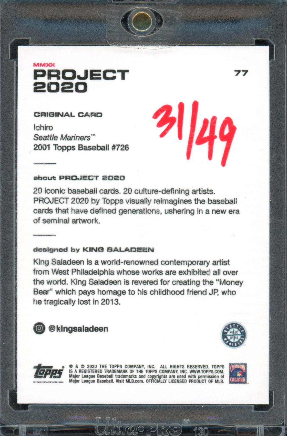 2020 Topps Project 2020 Ichrio King Saladeen /49