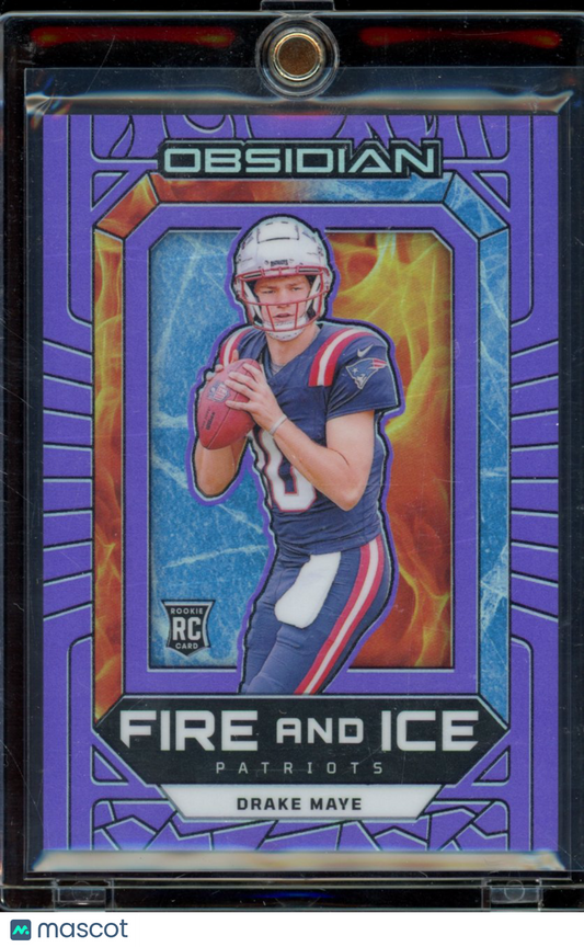 2024 Obsidian Drake Maye Fire And Ice Purple Rookie /50