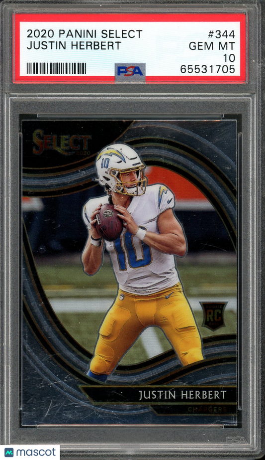 2020 Select Justin Herbert Field Level Rookie PSA 10 RC