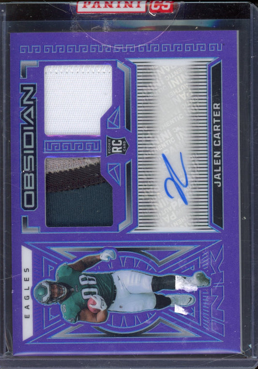2023 Obsidian Jalen Carter Rookie Patch Auto Purple Flood 21/30 RC