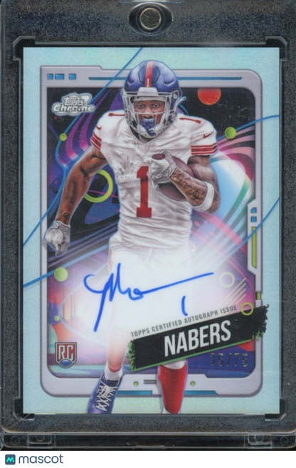 2024 Topps Chrome Cosmic Malik Nabers Refractor Rookie Auto