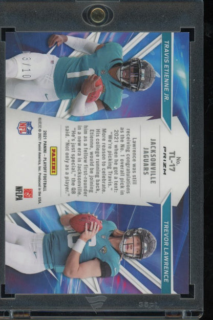 2021 Playoff Travis Etienne Trevor Lawrence Thunder & Lighting Rookie /10 Gold