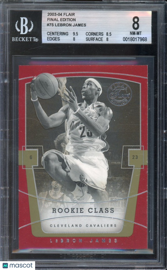 2003-04 Flair LeBron James Final Edition Rookie /799 BGS 8