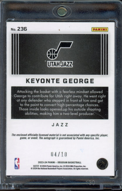 2023-24 Obsidian Keyonte George Rookie Patch Auto /10
