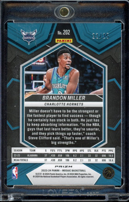 2023-24 Mosaic Brandon Miller White Rookie /25
