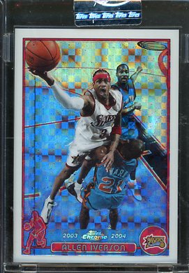 2003 Topps Chrome Allen Iverson XFractor #3 /220 Encased