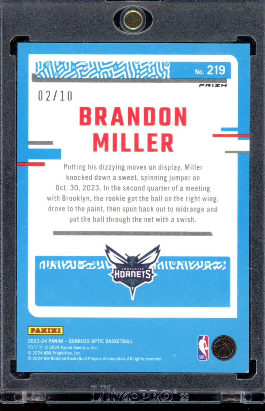 2023-34 Optic Brandon Miller Gold Disco Rookie /10