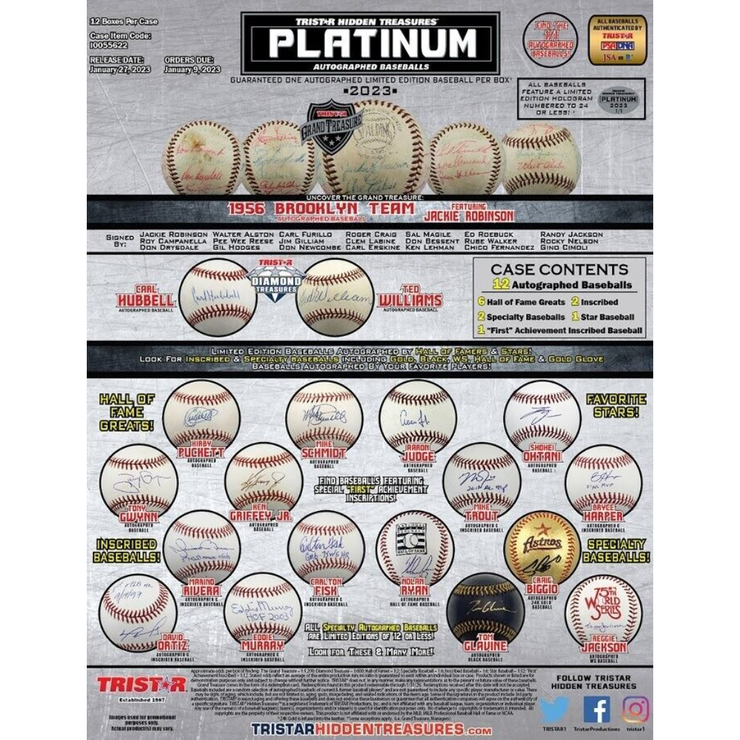 2023 Tristar HT Autographed Platinum Baseball Series 2