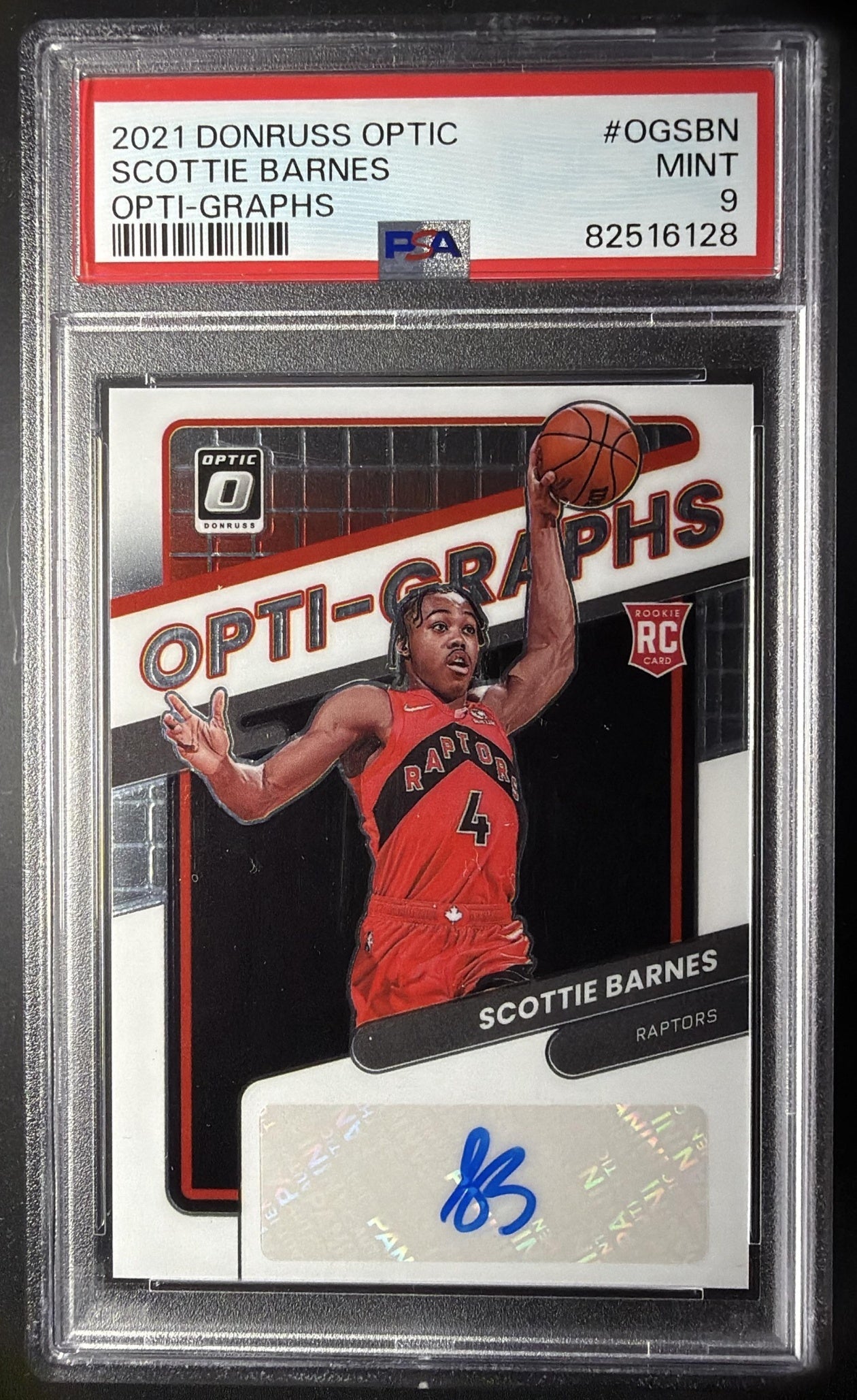 2021 Panini Donruss Optic Scottie Barnes #OG-SBN Opti Graphs /99 RC Auto PSA 9
