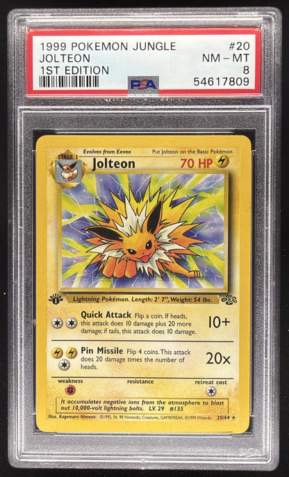 1999 Pokemon Jungle Jolteon #20/64 Rare PSA 8