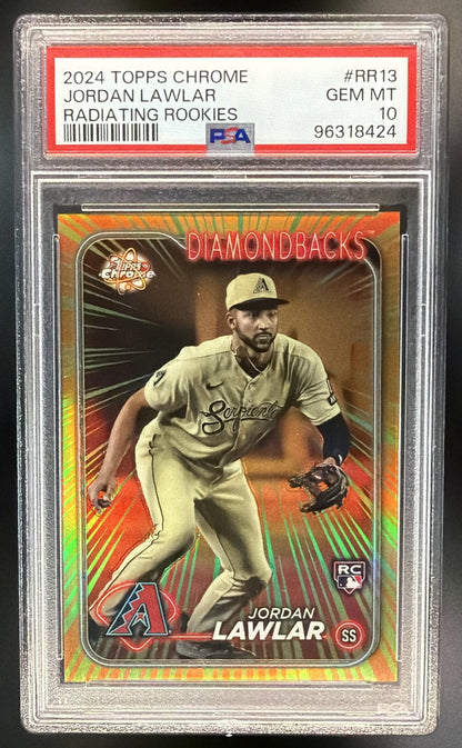 2024 Topps Chrome Jordan Lawlar #RR-13 Radiating Rookies RC PSA 10