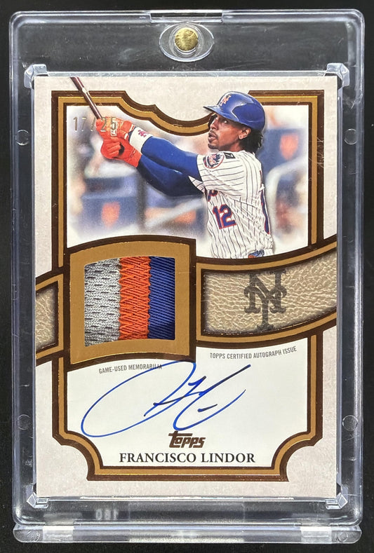 2026 Topps Series 2 Francisco Lindor #TFAP2-FL Auto Patch Bronze 17/25