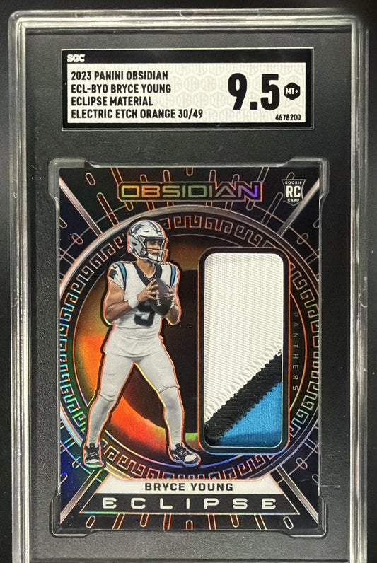 2023 Panini Obsidian Bryce Young #ECL-BYO Eclipse Materials /199 MEM RC SGC 9.5