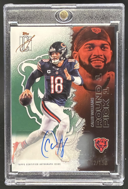 2025 Topps Signature Class Caleb Williams #11 Veteran Auto Green Foil 2/150