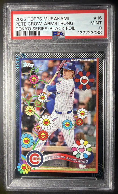 2025 Topps Tokyo Series Murakami Exclusive Pete Crow-Armstrong #16 Black /10 PSA 9