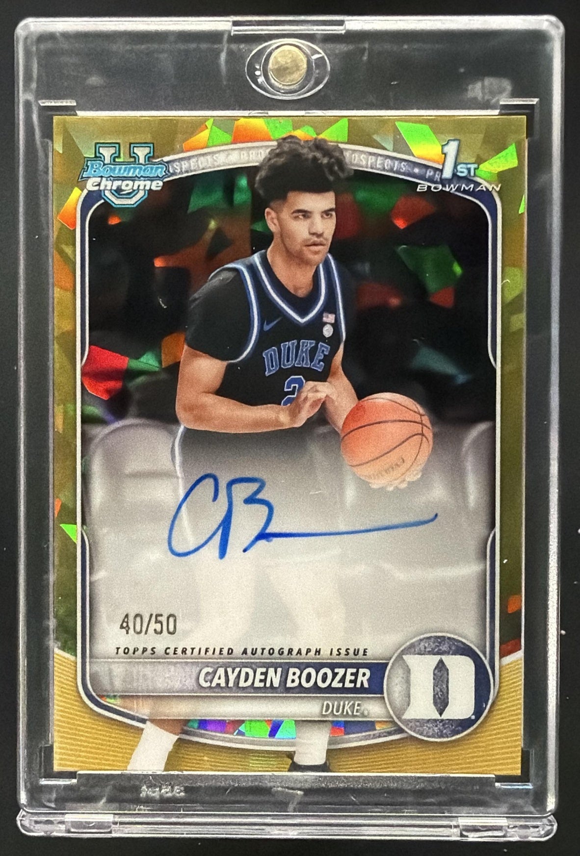 2025 Bowman Sapphire Cayden Boozer #CPA-CB Auto Gold Refractor /50 1st