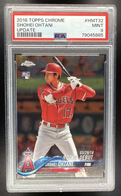 2018 Topps Chrome Update Shohei Ohtani #HMT32 RC PSA 9