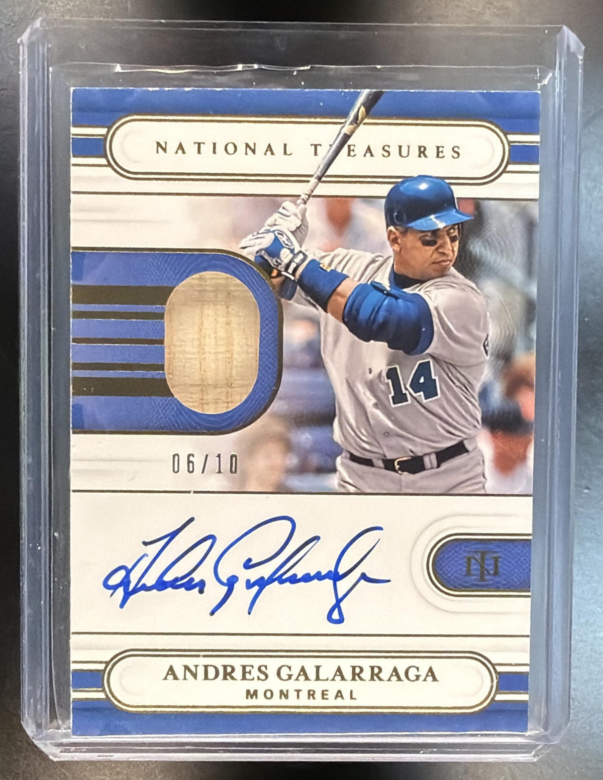 2021 National Treasures Baseball Andres Galarraga #TMS-AG Game Worn Patch Auto 06/10