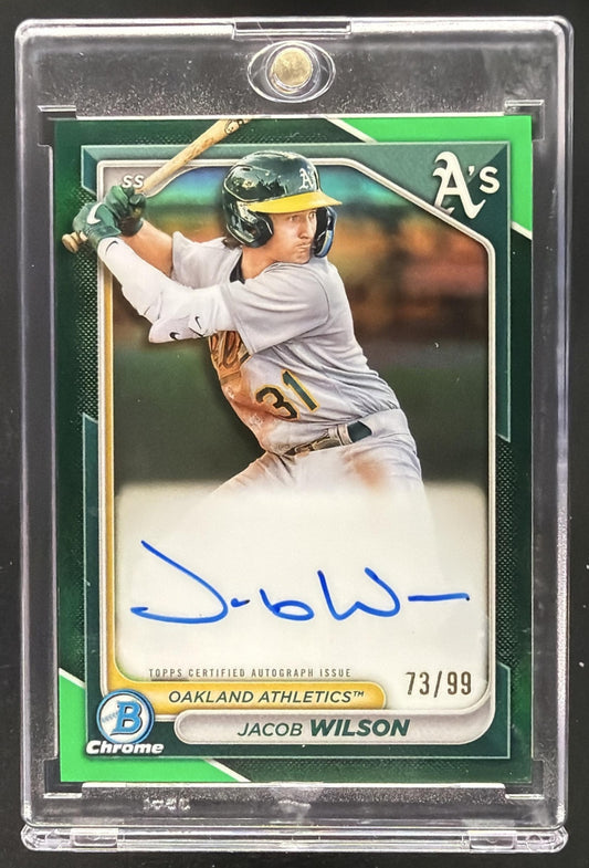 2024 Bowman Jacob Wilson #CPA-JWI Chrome Prospect Auto Green Lava 73/99