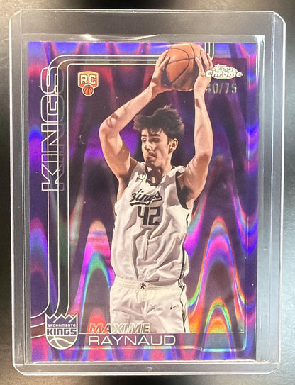 2025 Topps Chrome NBA Maxime Raynaud #293 Purple Raywave 40/75 RC