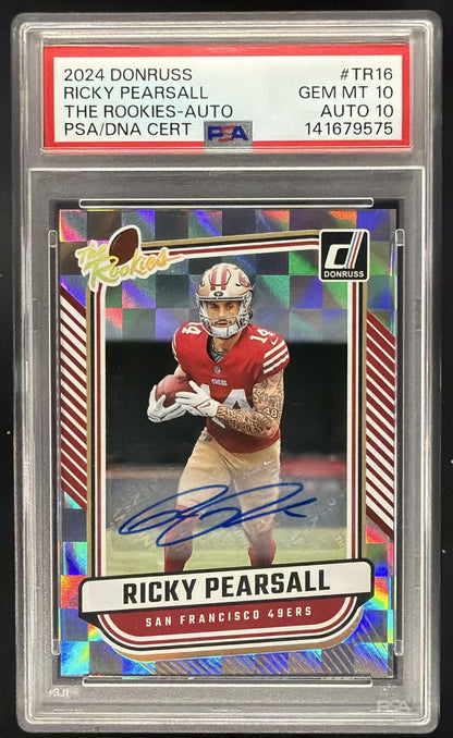 2024 Panini Donruss Ricky Pearsall #TR-16 The Rookies Auto /299 RC PSA 10