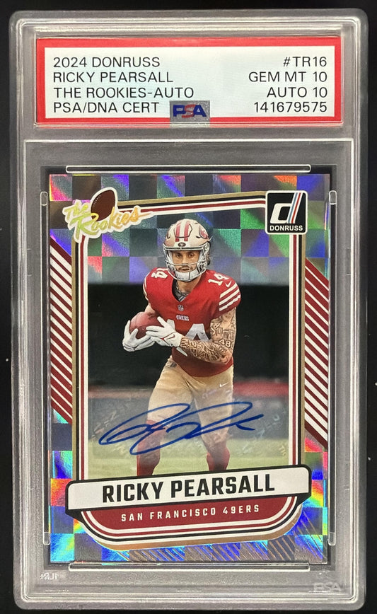 2024 Panini Donruss Ricky Pearsall #TR-16 The Rookies Auto /299 RC PSA 10