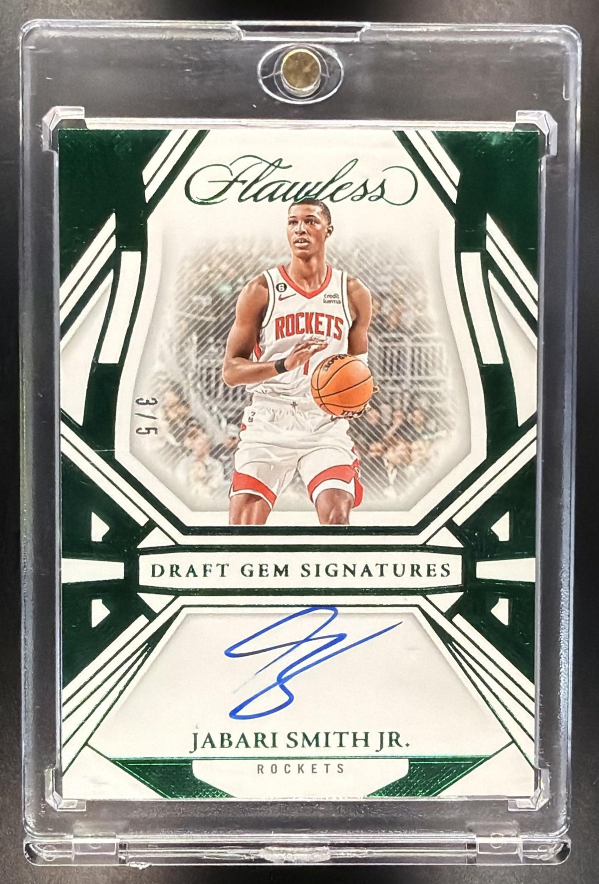 2024 Panini Flawless Jabari Smith Jr. #2 2023 Draft Gem Signatures Ruby /15 Auto