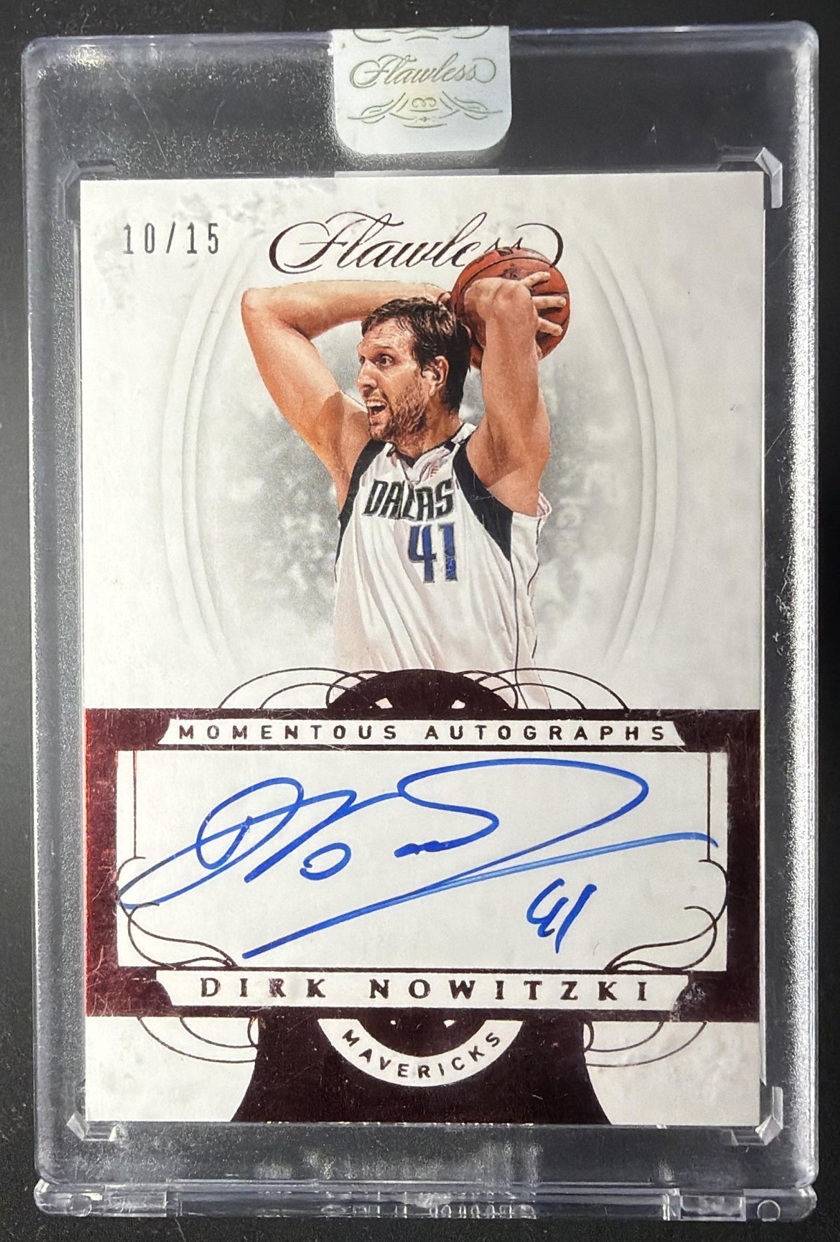 2016 Panini Flawless Dirk Nowitzki #EX-DNO Excellence Signatures Ruby /15 Auto